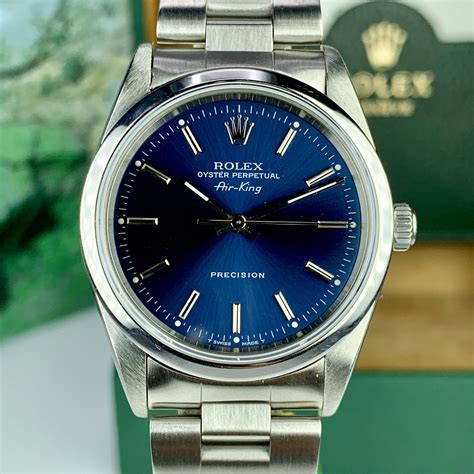 rolex 14000 blue dial|Rolex air king watch.